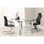 Mesa lainey 140 (m), cromada, cristal, 140x80 cms