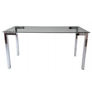 Mesa lainey 160 (m), cromada, cristal, 160x90 cms