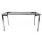 Mesa lainey 160 (m), cromada, cristal, 160x90 cms