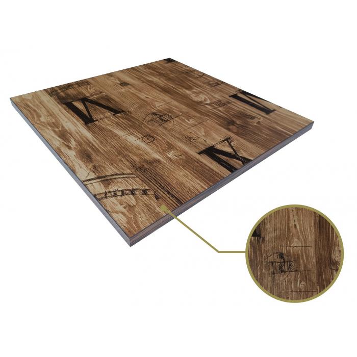 2 Tableros de mesa hd7346, vintage, 60 x 60 cms - 2 unidades