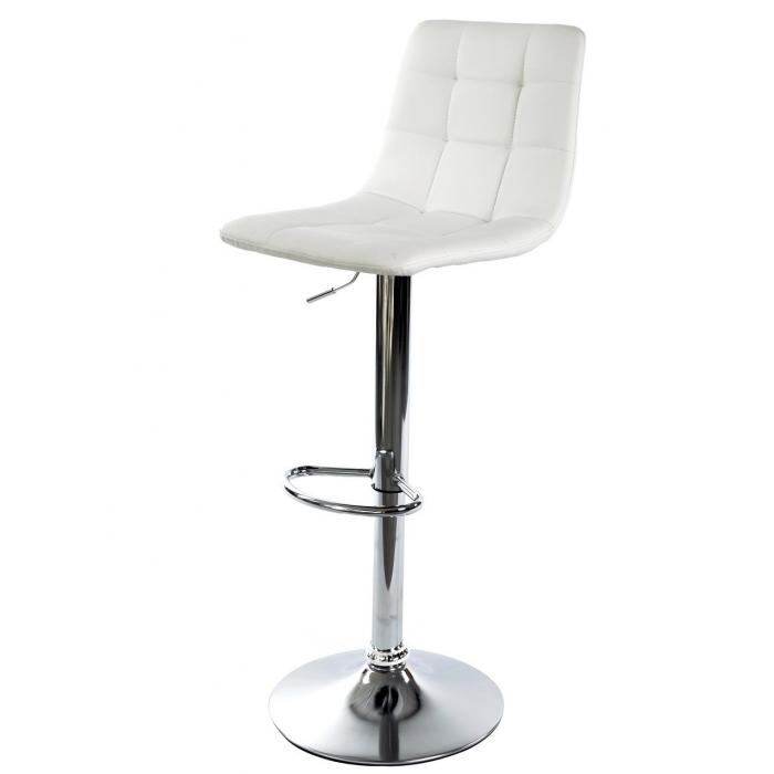 2 Taburetes deseo new (m), cromado, similpiel blanca - 2 unidades