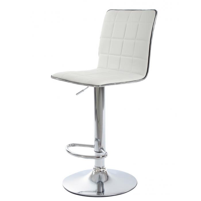2 Taburetes cubus ( m ), cromado, similpiel blanca - 2 unidades
