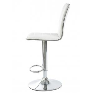 2 Taburetes cubus ( m ), cromado, similpiel blanca - 2 unidades