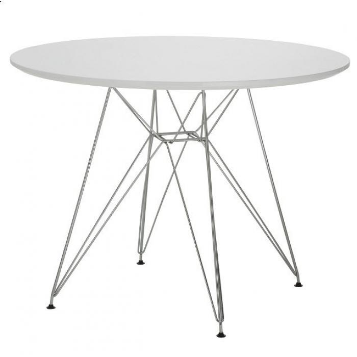 Mesa star, cromada, lacada blanca, 100 cms de diámetro