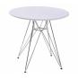 Mesa star, cromada, tapa blanca, 80 cms de diámetro