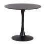 Mesa tul (to), base de metal, tapa lacada negra, 80 cms de diámetro