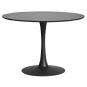 Mesa tul (to), base de metal, tapa lacada negra, 100 cms de diámetro