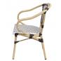 4 Sillones paris, apilable, aluminio, ratán blanco y marrón - 4 unidades