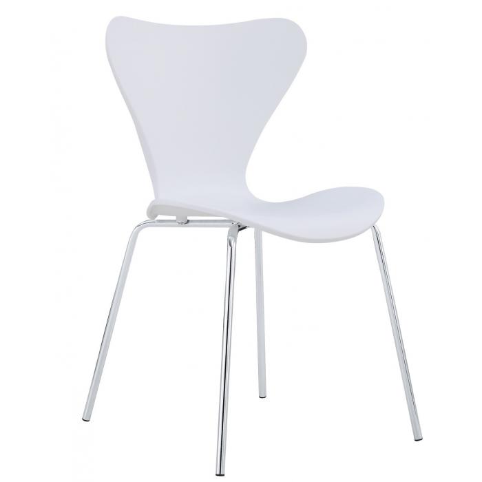 4 Sillas arne new, apilable, cromada, polipropileno blanco - 4 unidades
