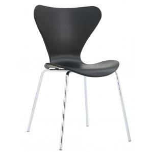 4 Sillas arne new, apilable, cromada, polipropileno negro - 4 unidades