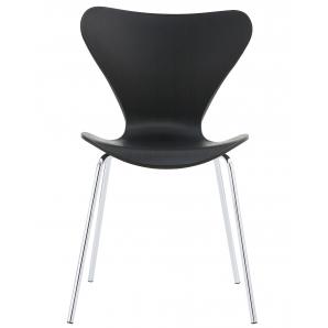 4 Sillas arne new, apilable, cromada, polipropileno negro - 4 unidades