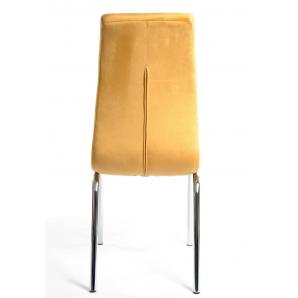 4 Sillas aroa, cromada, tapizada velvet amarillo - 4 unidades