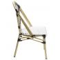 4 Sillas paris, apilable, aluminio, ratán blanco y marrón - 4 unidades