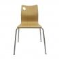 4 Sillas amelie, apilable, acero inoxidable, asiento laminado hpl, color natural - 4 unidades