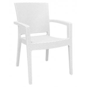 4 Sillones lido, apilable, polipropileno blanco - 4 unidades