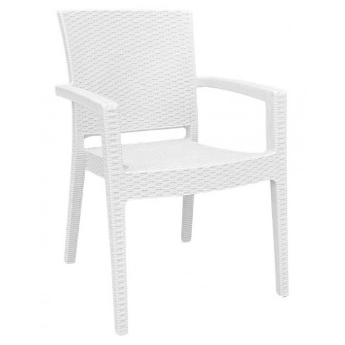4 Sillones lido, apilable, polipropileno blanco - 4 unidades