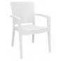 4 Sillones lido, apilable, polipropileno blanco - 4 unidades