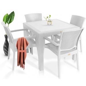 4 Sillones lido, apilable, polipropileno blanco - 4 unidades