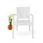 4 Sillones lido, apilable, polipropileno blanco - 4 unidades
