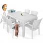 4 Sillones lido, apilable, polipropileno blanco - 4 unidades