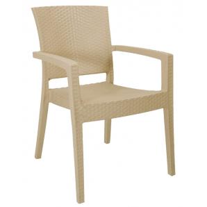 4 Sillones lido, apilable, polipropileno capuccino - 4 unidades
