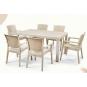 4 Sillones lido, apilable, polipropileno capuccino - 4 unidades