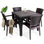 4 Sillones lido, apilable, polipropileno marrón chocolate - 4 unidades