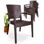 4 Sillones lido, apilable, polipropileno marrón chocolate - 4 unidades
