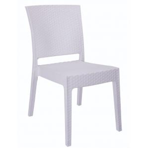 4 Sillas lido, apilable, polipropileno blanco - 4 unidades