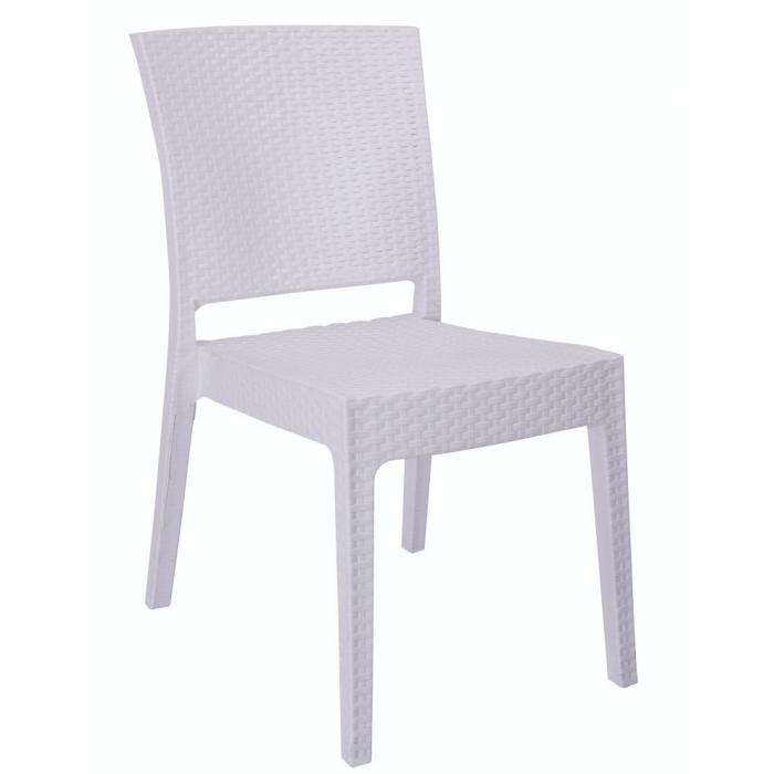 4 Sillas lido, apilable, polipropileno blanco - 4 unidades