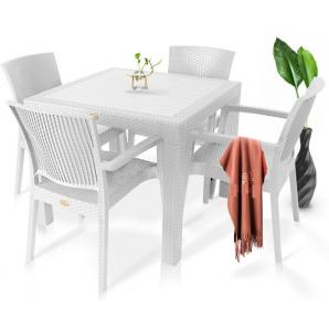 Mesa mijas, polipropileno blanco, 90 x 90 cms