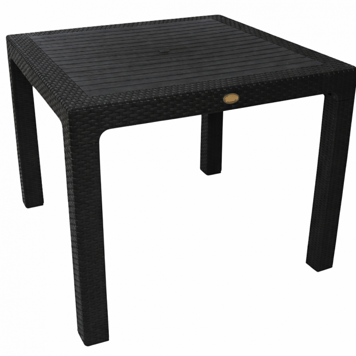 Mesa mijas, polipropileno negro, 90 x 90 cms