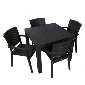 Mesa mijas, polipropileno negro, 90 x 90 cms