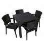 Mesa mijas, polipropileno negro, 90 x 90 cms
