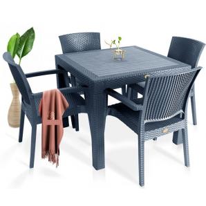 Mesa mijas, polipropileno gris oscuro, 90 x 90 cms