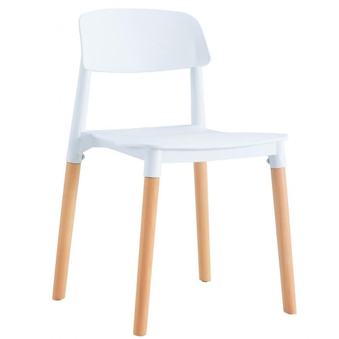 6 Sillas croscat (su), madera, polipropileno blanco - 6 unidades