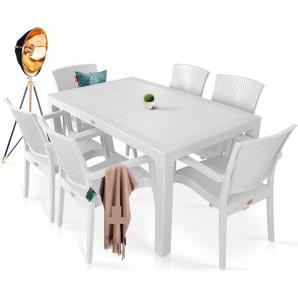 Mesa mijas, polipropileno blanco, 150 x 90 cms