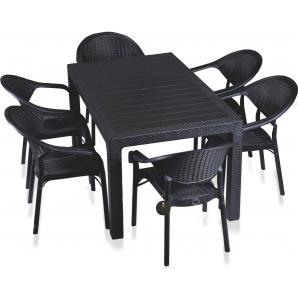 Mesa mijas, polipropileno negro, 150 x 90 cms