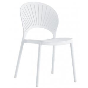 4 Sillas abanico, apilable, polipropileno blanco - 4 unidades
