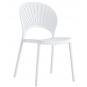 4 Sillas abanico, apilable, polipropileno blanco - 4 unidades