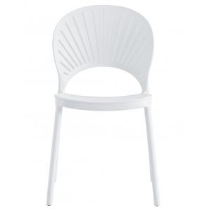 4 Sillas abanico, apilable, polipropileno blanco - 4 unidades