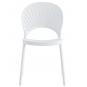 4 Sillas abanico, apilable, polipropileno blanco - 4 unidades