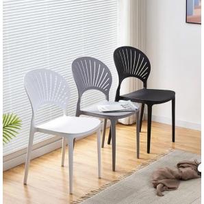 4 Sillas abanico, apilable, polipropileno blanco - 4 unidades