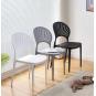 4 Sillas abanico, apilable, polipropileno blanco - 4 unidades