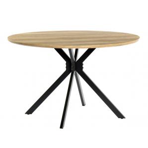 Mesa minerva new, metal, madera, 120 cms de diámetro