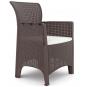 2 Sillones ileón, polipropileno marrón chocolate, cojín beige - 2 unidades