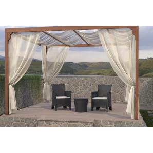 2 Sillones ileón, polipropileno antracita, cojín beige - 2 unidades