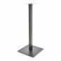 2 Bases de mesa trocadero, alta, tubo cuadrado, negra, base de acero de 8 mm 45x45 cms, altura 110 cms - 2 unidades
