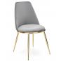 4 Sillas tavira, metal, cromado dorado, tapizado velvet gris - 4 unidades