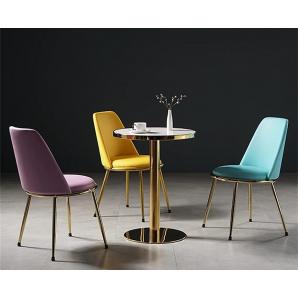 4 Sillas tavira, metal, cromado dorado, tapizado velvet gris - 4 unidades